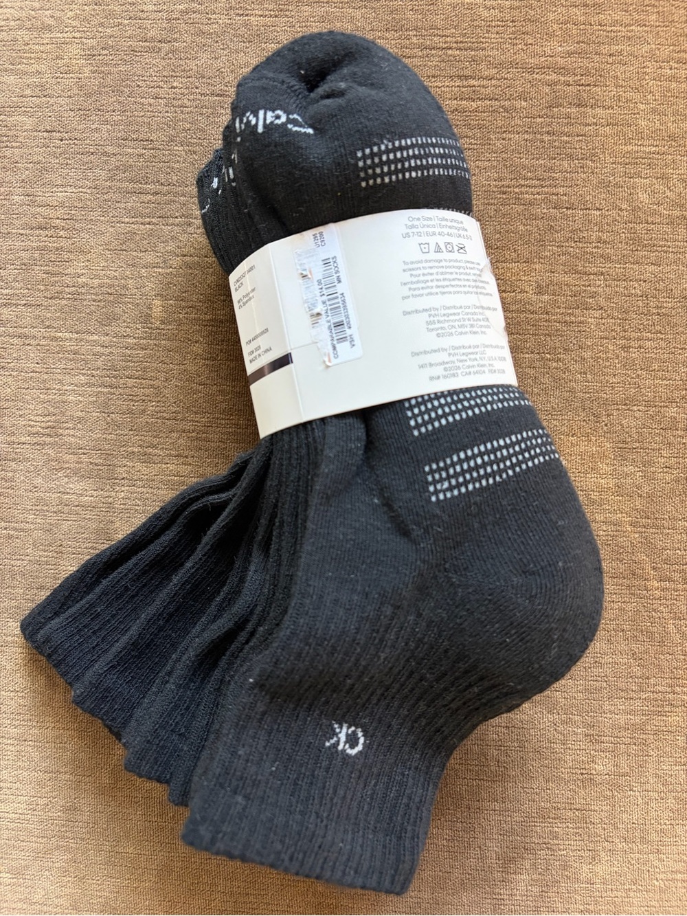Calvin Klein Black Cushion High Quarter socks